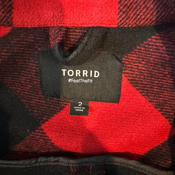 Torrid Women’s Plus Wool Longline Shacket Buffalo Checkered Print - 2X - Picture 11 of 13